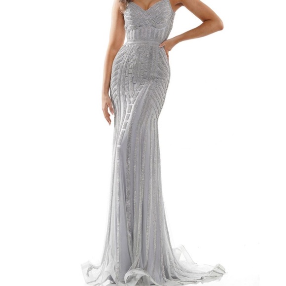 Glow by colors silver dress G664